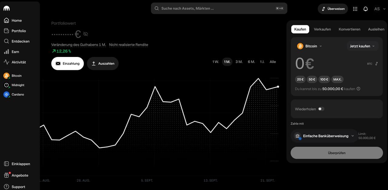 Kraken am Desktop