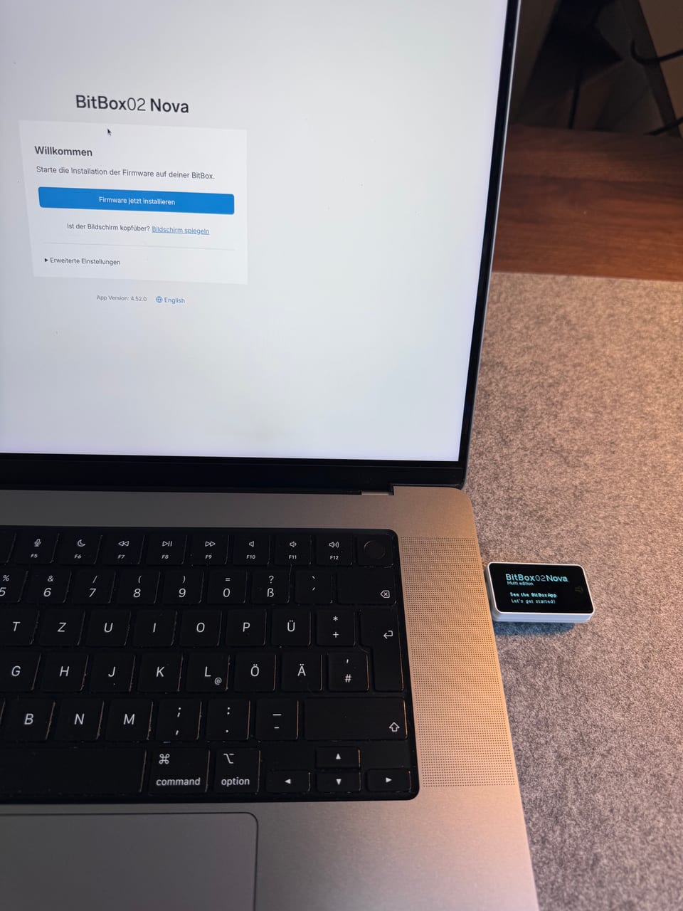 Einrichtung der BitBox02 Nova in der App