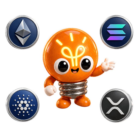 Lighty steht zwischen den Logos von Ethereum, Solana, Cardano und XRP.